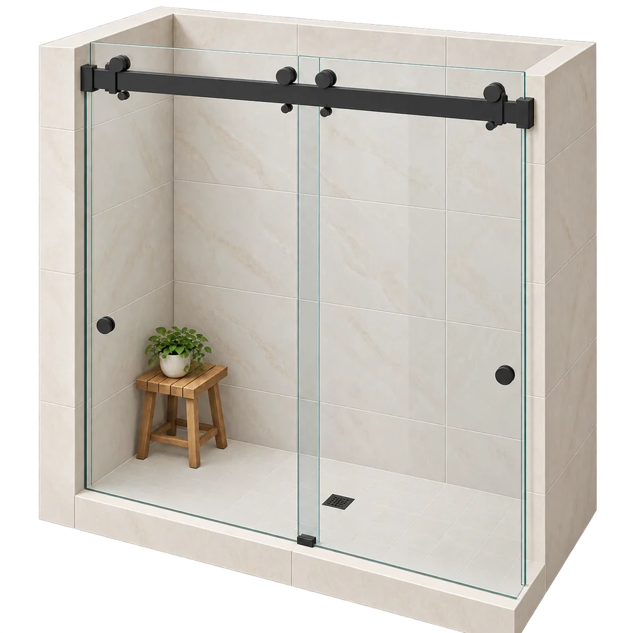 Titan Duo frameless sliding shower door system
