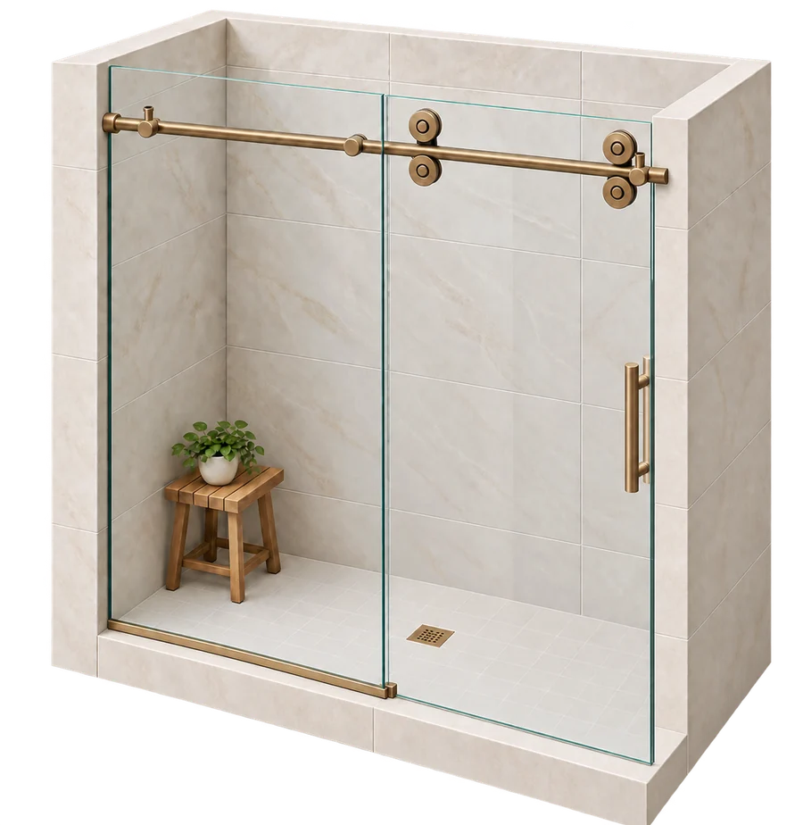 Titan Series frameless sliding shower door system