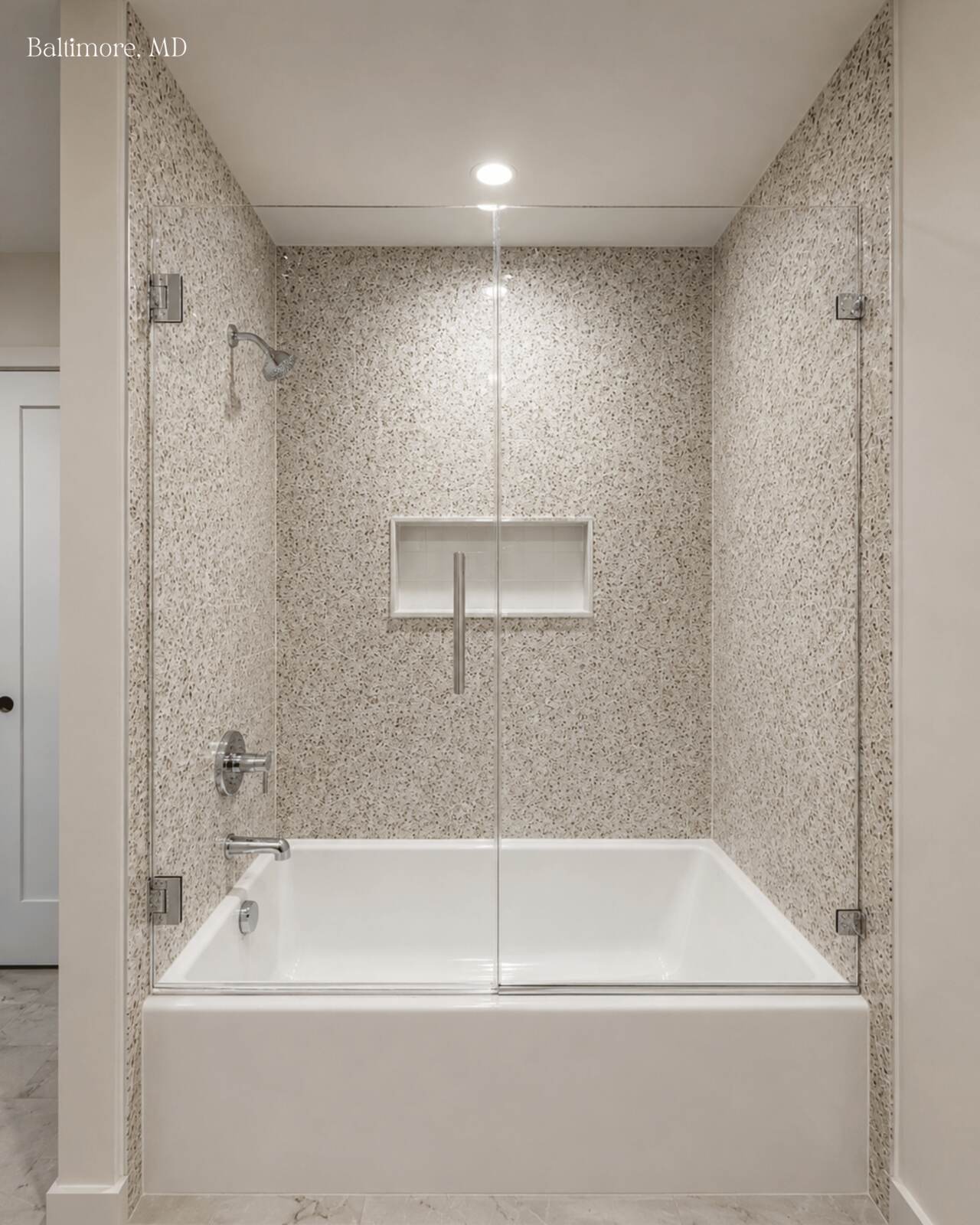 Frameless sliding shower door