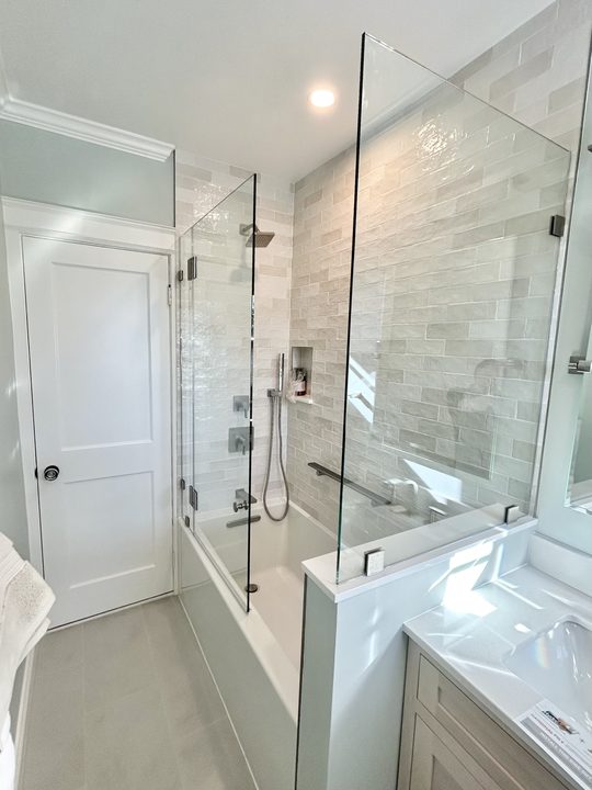 Frameless glass shower enclosure in Tenleytown, Dupont Circle, DC