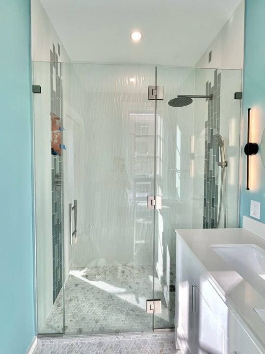 Shower Door with Inline panels in Alexandria, VA