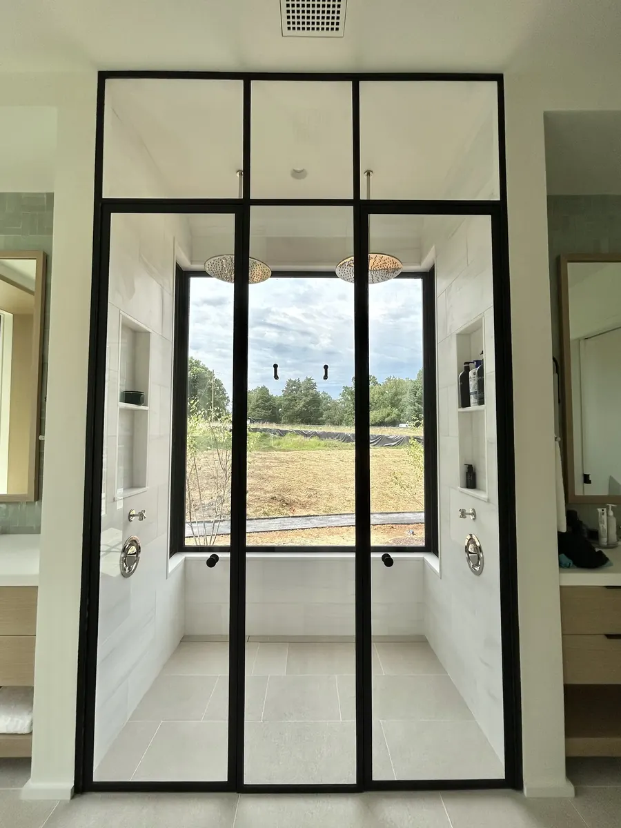 Solid brass framed shower door, Solid Brass Matte Black Regal Shower Door