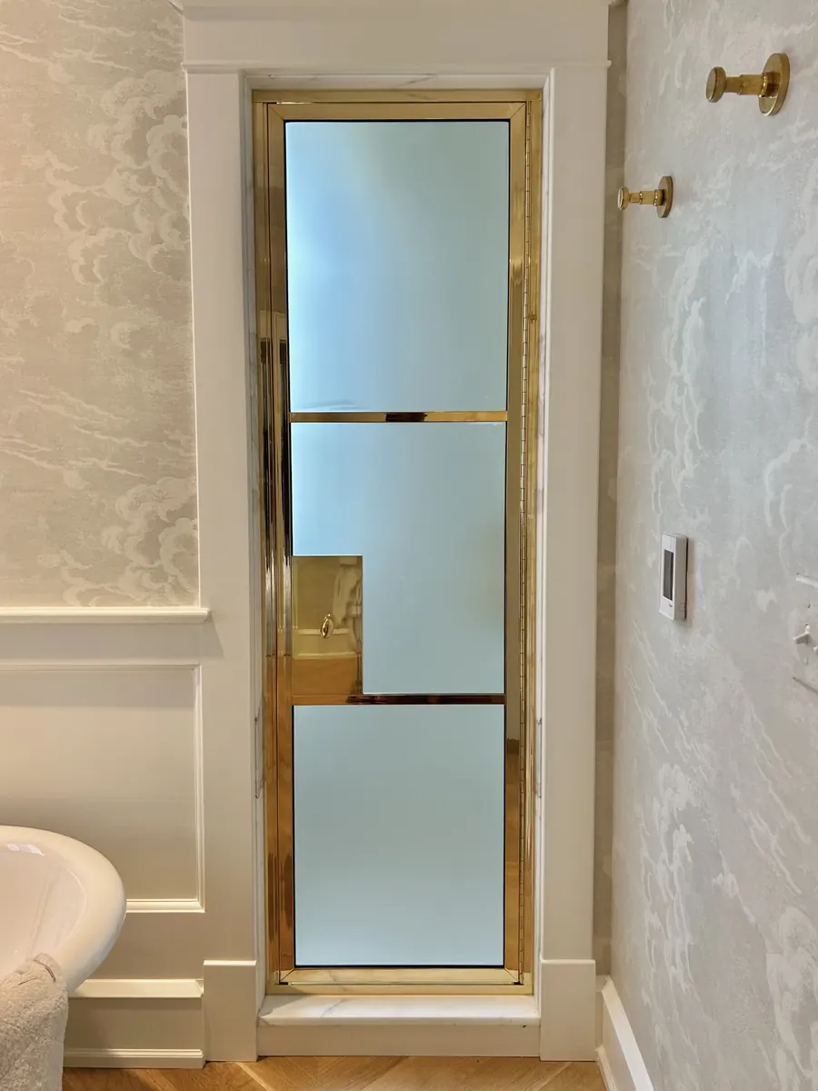 Solid brass framed shower door, Solid Brass Regal Door in Washington D.C.