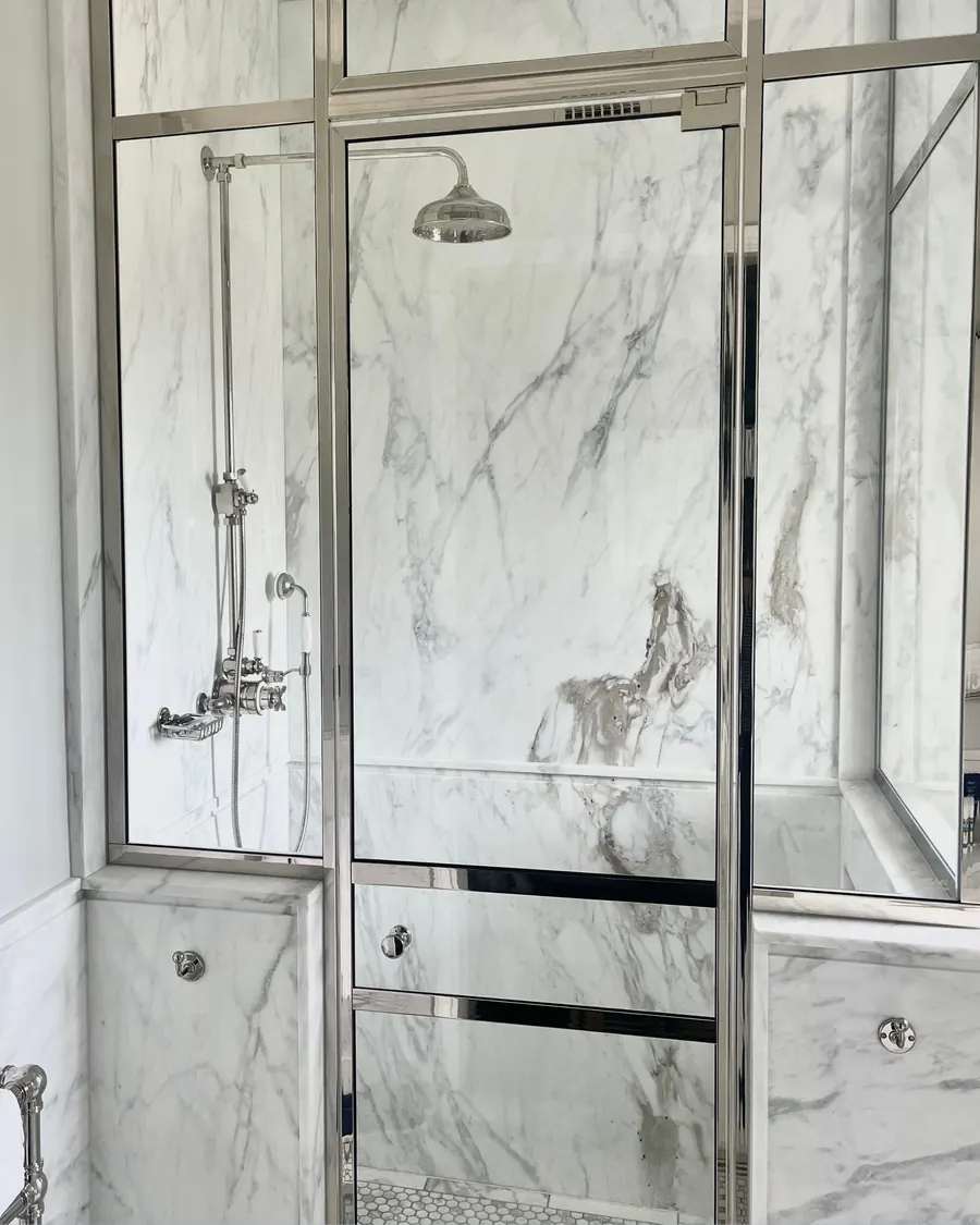Solid brass framed shower door, Regal Series