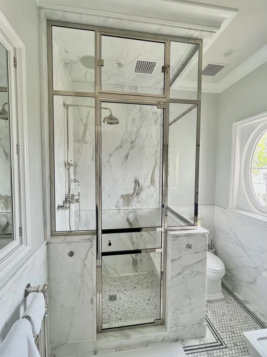 Solid brass framed shower door, Solid Brass Regal Shower Door