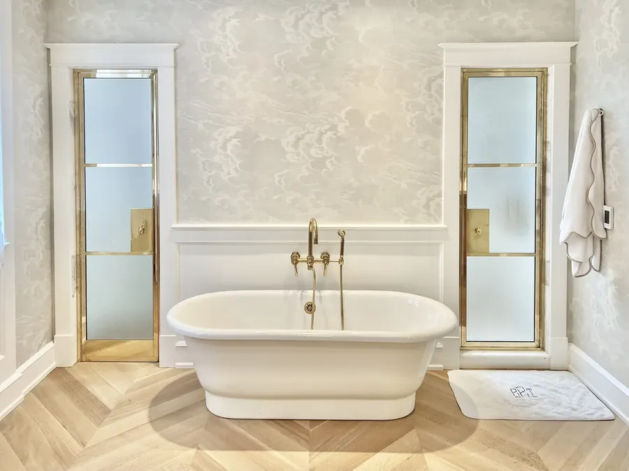 Solid brass framed shower door, Solid Brass Regal Shower Doors