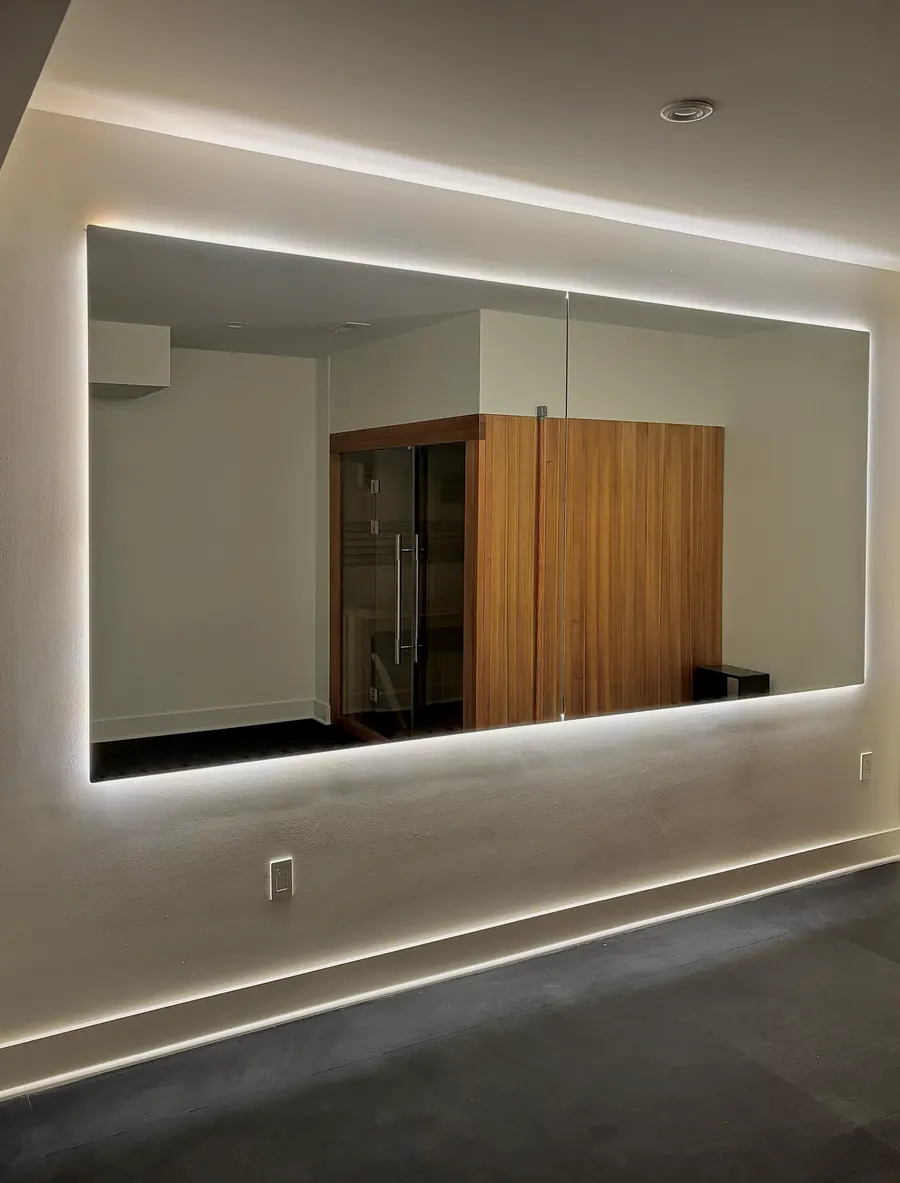Custom mirror, backlit