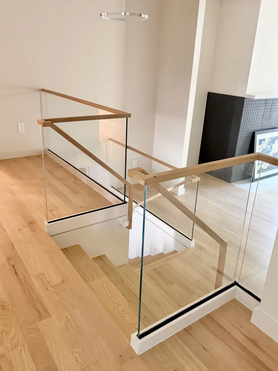Glass railing, Interior Glass Rail with Base Mounting