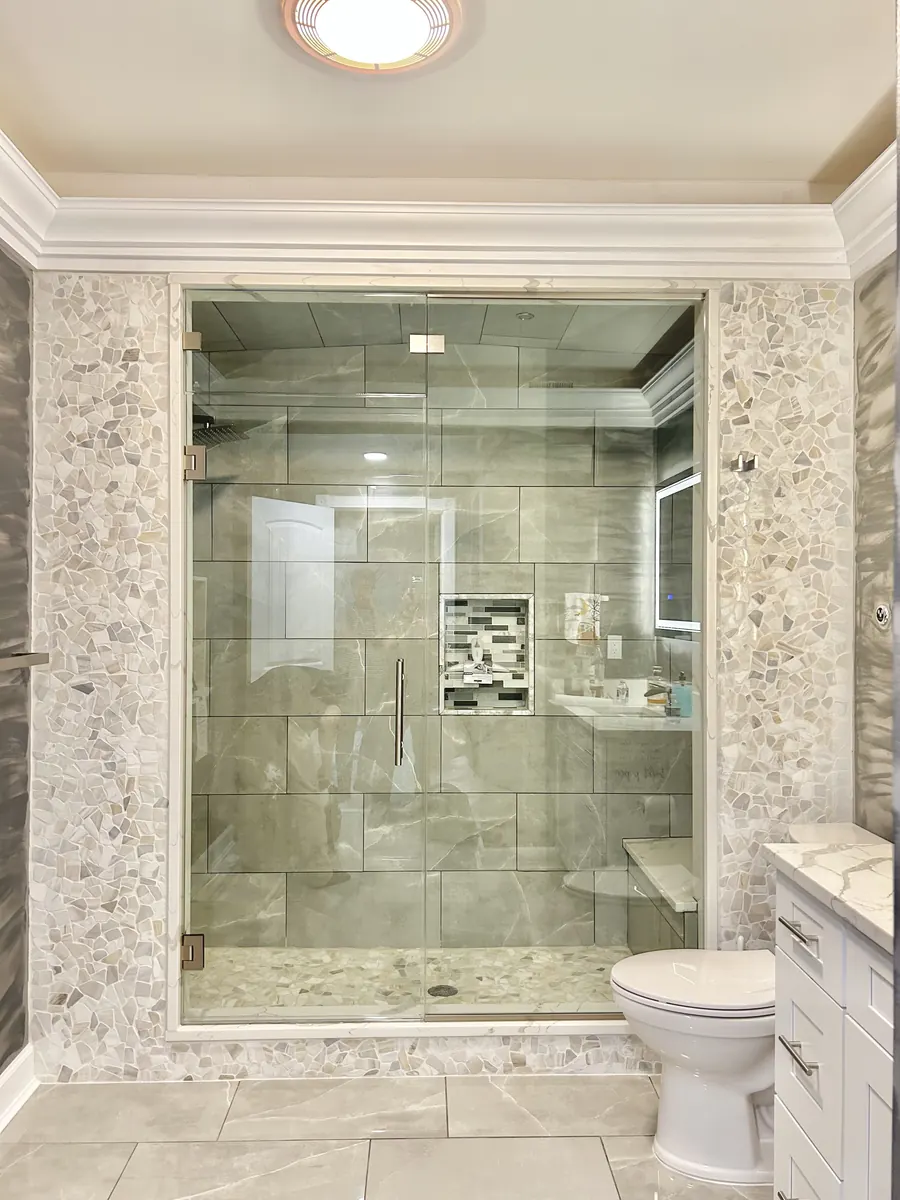 Steam shower enclosure, Steam Unit with Transom Glass