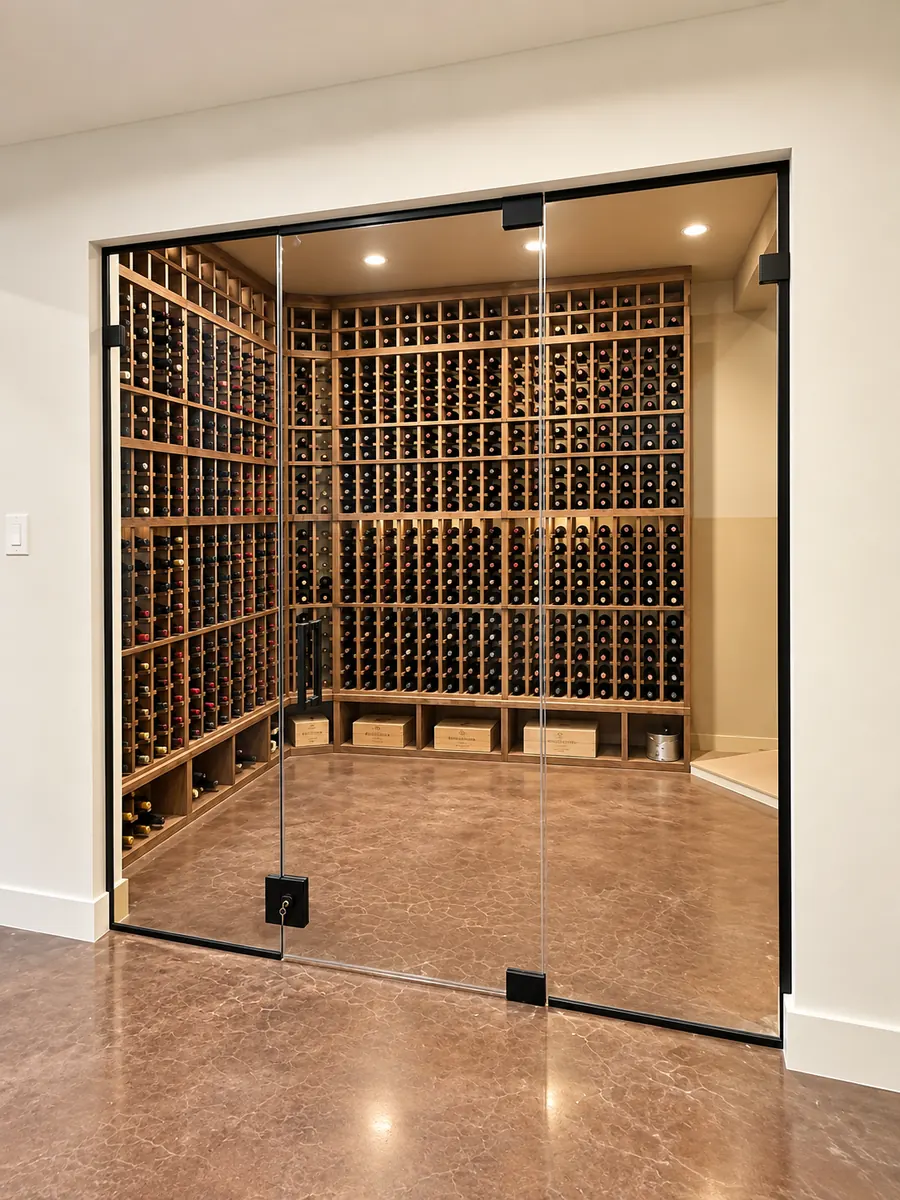 Wine cellar glass enclosure