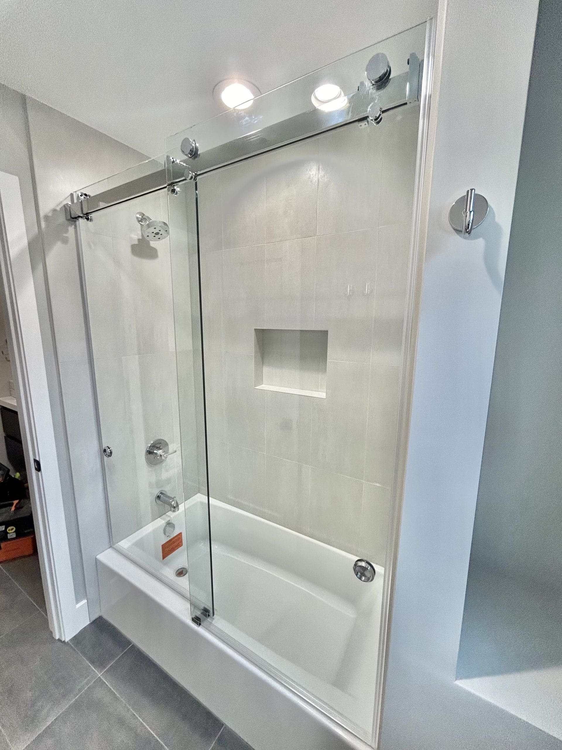 Double Sliding Shower Doors on Tub